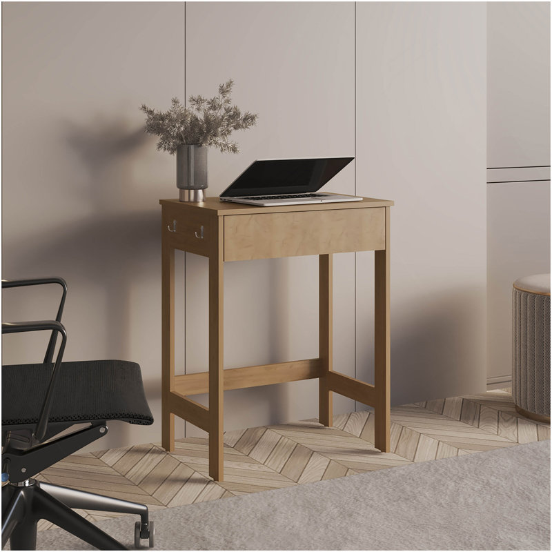 Bureau d'ordinateur, 1 tiroir, 4 pieds, chêne naturel