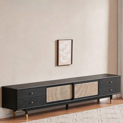 Modern Black Solid Wood TV Stands