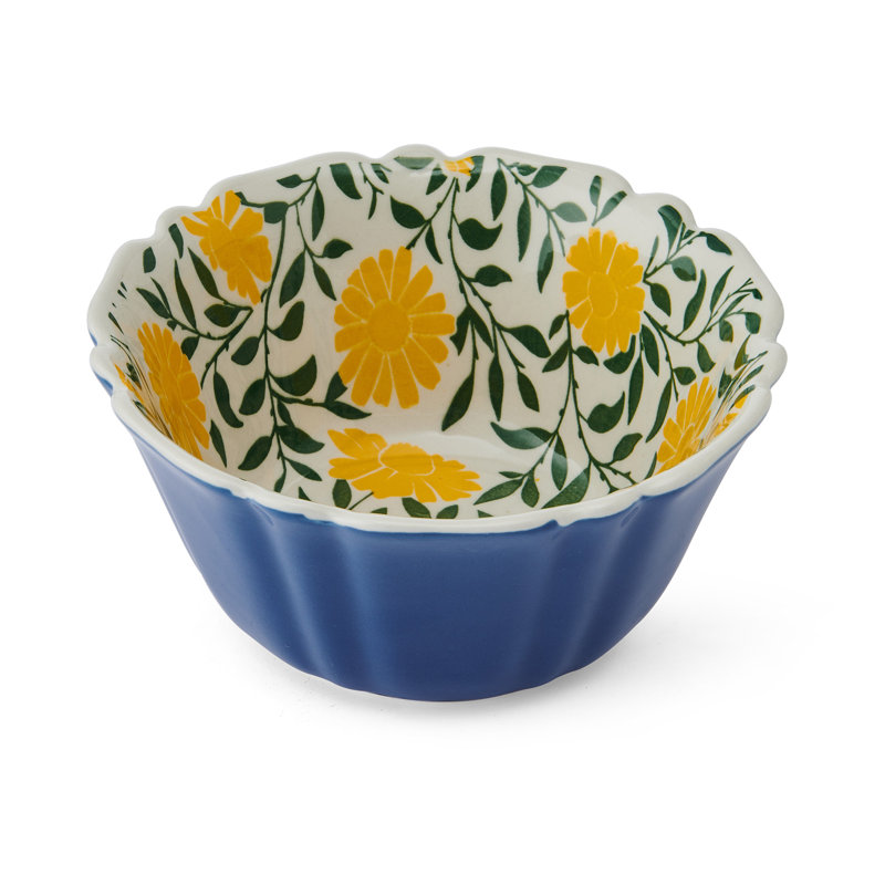 Tranquil Elegance Multi-Color Ceramic Floral Dinnerware Set, Service for 4