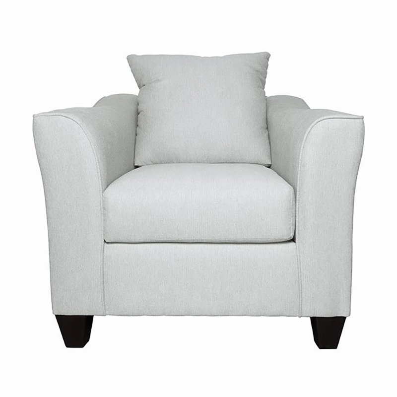 Fauteuil d'appoint à accoudoirs évasés gris Brume Chrissoula