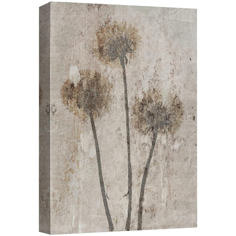 «Grunge Dandelion Flower Silhouettes» sur toile, H 24 po x l 16 po, Toile tendue