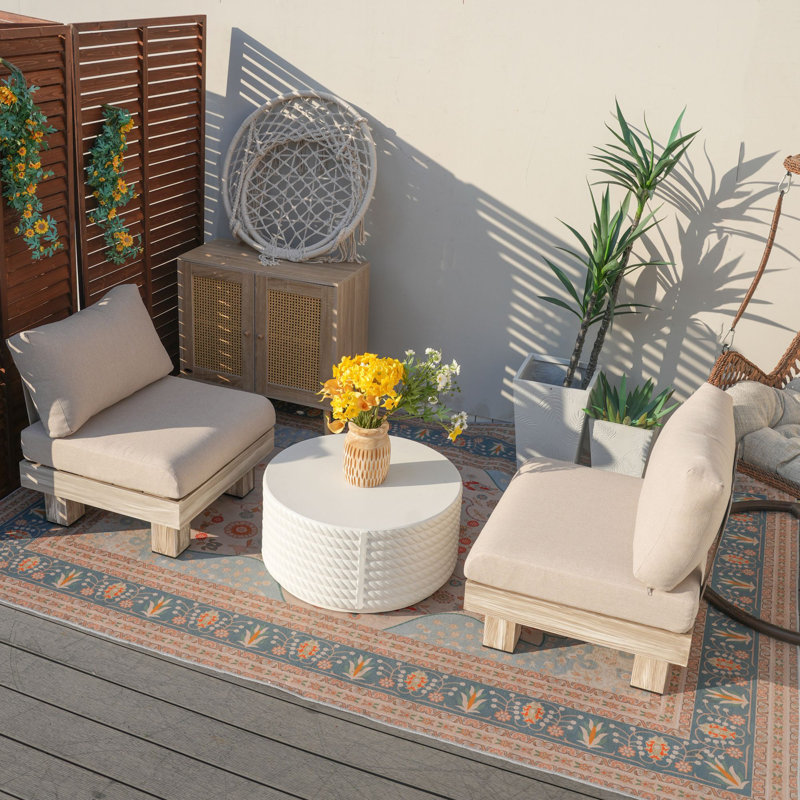 Faruque 2-Person Outdoor Seating Group With Cushions
