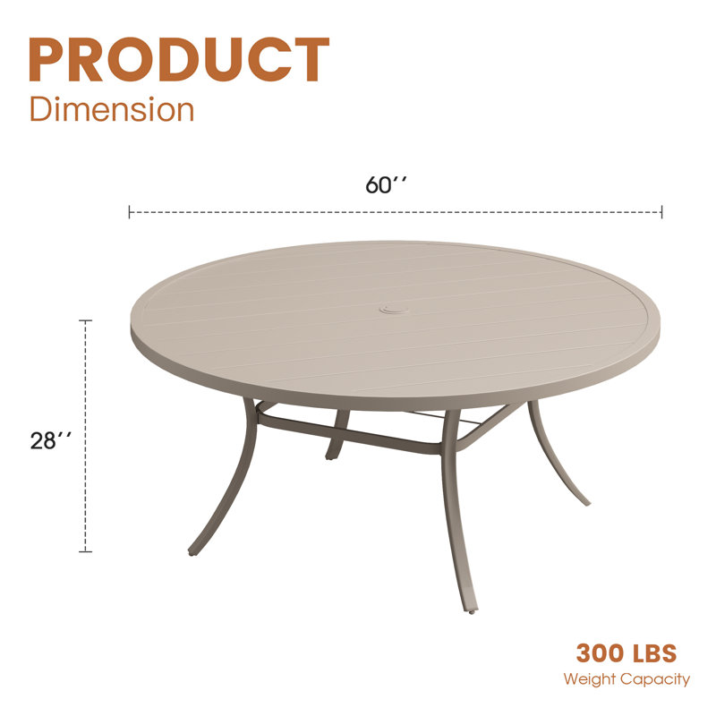 Table de salle à manger 60 ", Coquillage de sable