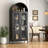 Metal Arch Display Cabinet With Led Strip, Modern Arched Storage Cabinet With Glass Doors,2 Adjustable Shelves For Home, Office, Assembly Required, Black