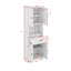Grande armoire de salle de bain avec quatre portes, grand espace de rangement ouvert, armoire de rangement supérieure