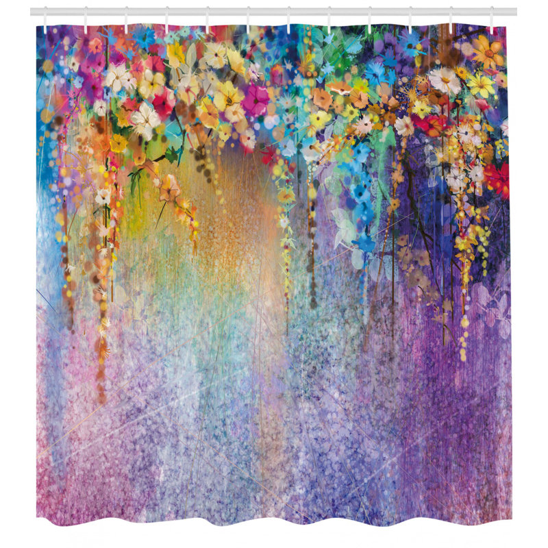  Rideau de douche Abstract Herbs Weeds Blossoms, H 75 po x l 69 po