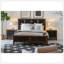 King Size Panel Bed With Two-Tone Finish, Rustic Buckeye And Black, USB Ports, And Minimal Assembly