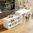 Expandable Kitchen Bar Cabinet - Extendable Tabletop, 4 Shelves & 2 Storage Cabinets
