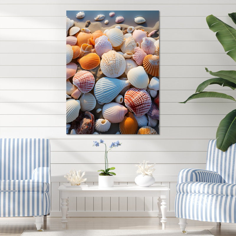 «Beach Photo Sunlit Shells II», reproduction sur toile, L 12 po x H 20 po, Toile tendue