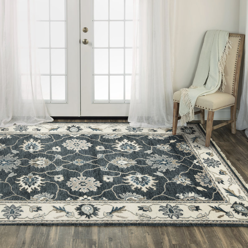 Ivory 8' x 10' Hand-Tufted Wool and Synthetic Rug