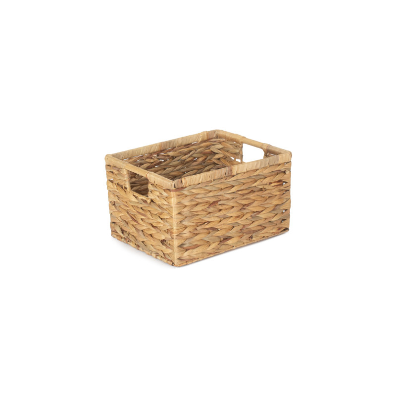 Wicker Water Hyacinth Storage Basket, 20cm H x 34cm W x 26cm D