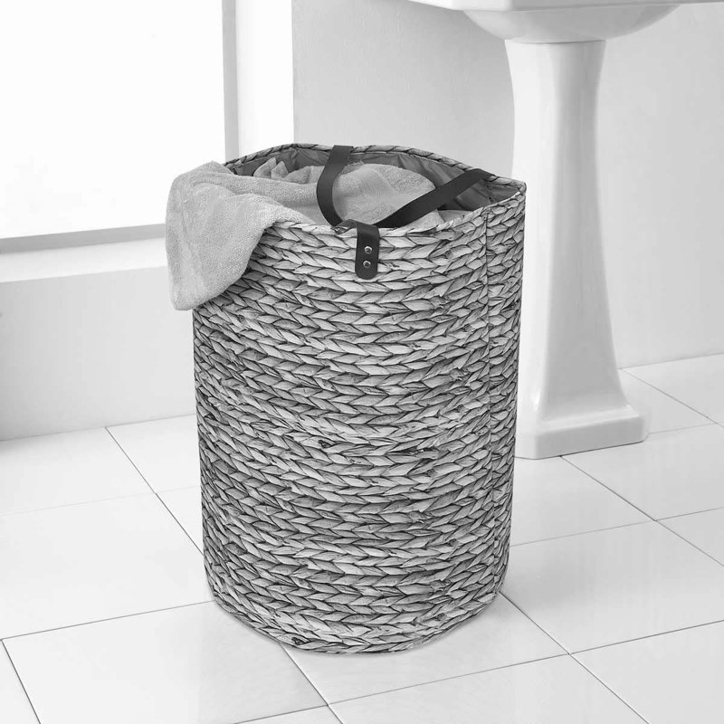 Fabric Laundry Basket with Handles, Grey