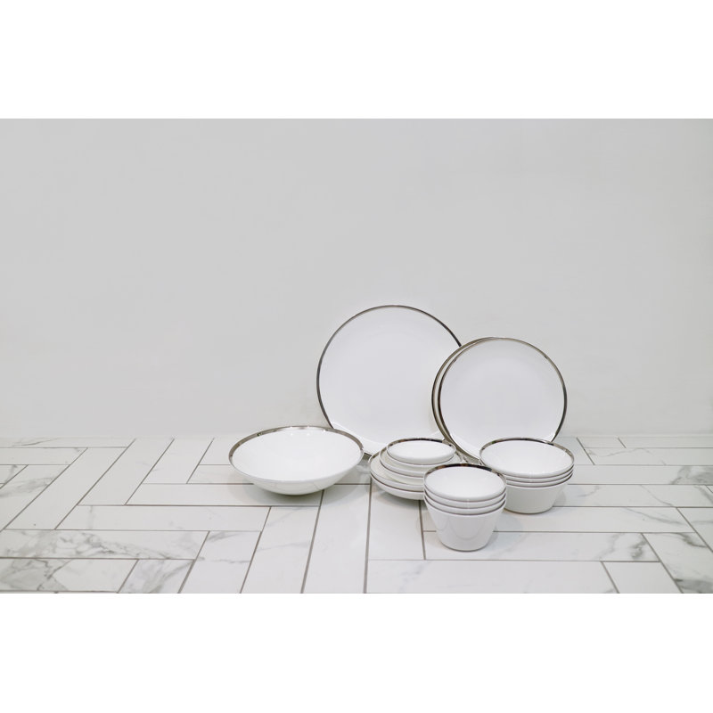 Platinum Edge Bone China Dining Bowl
