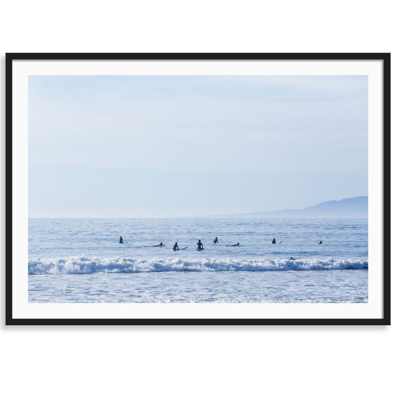 Surf Blues Print by Carly Tabak, Black Wood, 36" W x 26" H