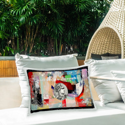 Coussin extérieur à motif de carte de crédit imprimé par Ziwei Li