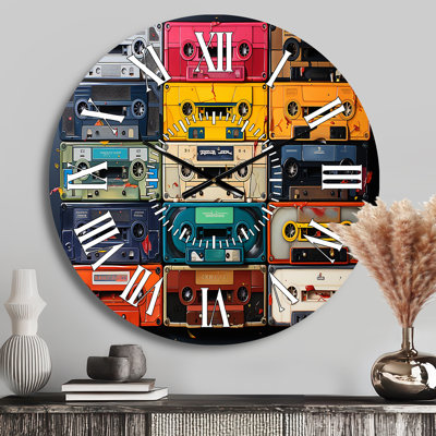Cassette Tapes Nostalgic Grooves II - Music White Face Wall Clock