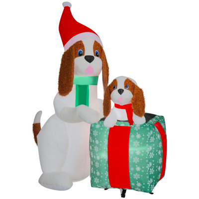 Christmas Inflatable Dog Family Scene