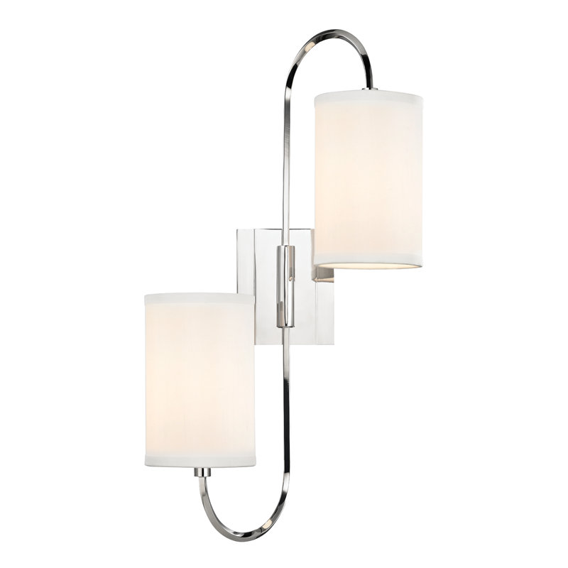 Junius Steel Armed Sconce, Polished Nickel