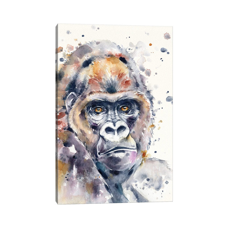 A World Away (Gorilla) by Sillier Than Sally - Wrapped Canvas Painting, 152.5 cm H x 101.5 cm W