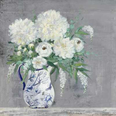 Lake Summer Bouquet I Chinoiserie by Julia Purinton - Wrapped Canvas Painting