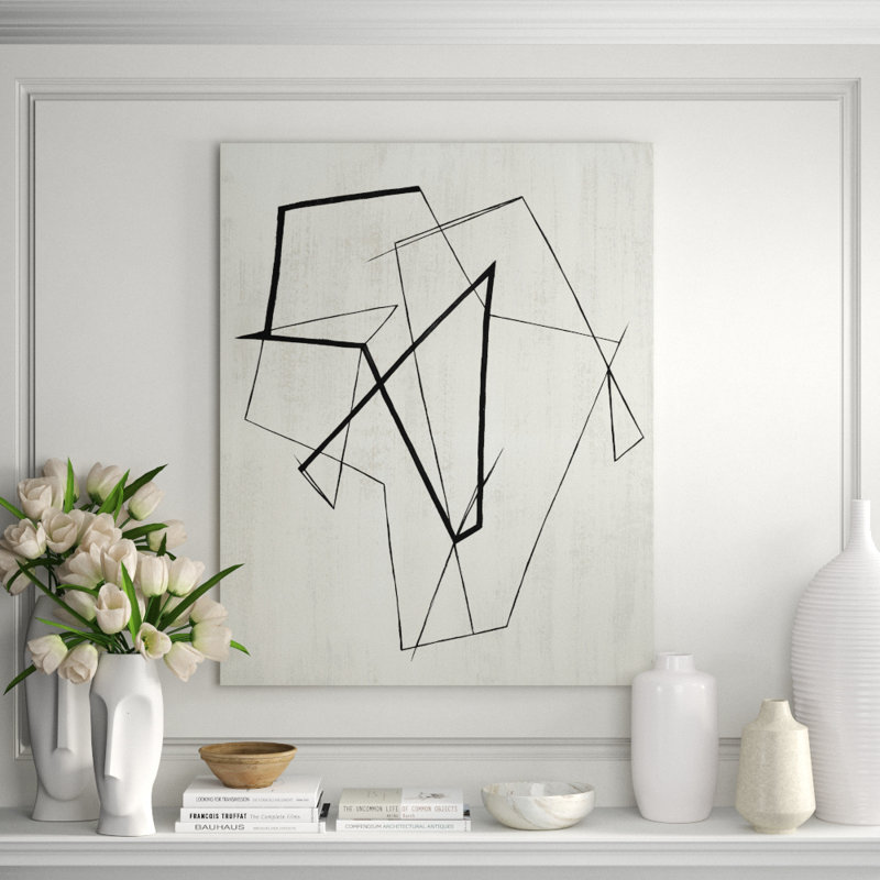 Lines And Time I Print by Bobby Berk, 38" H x 30" W x 1.5" D, Image Brush Gel