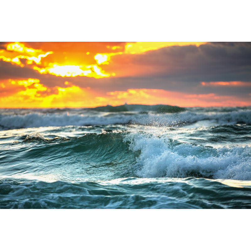 Sunrise Wave 1 Piece Wrapped Canvas Wall Art, 20cm H x 30cm W x 3.8cm D