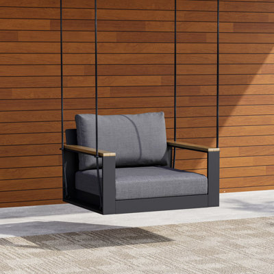 Balancelle d'extérieur en aluminium gris mat avec coussin Tevara