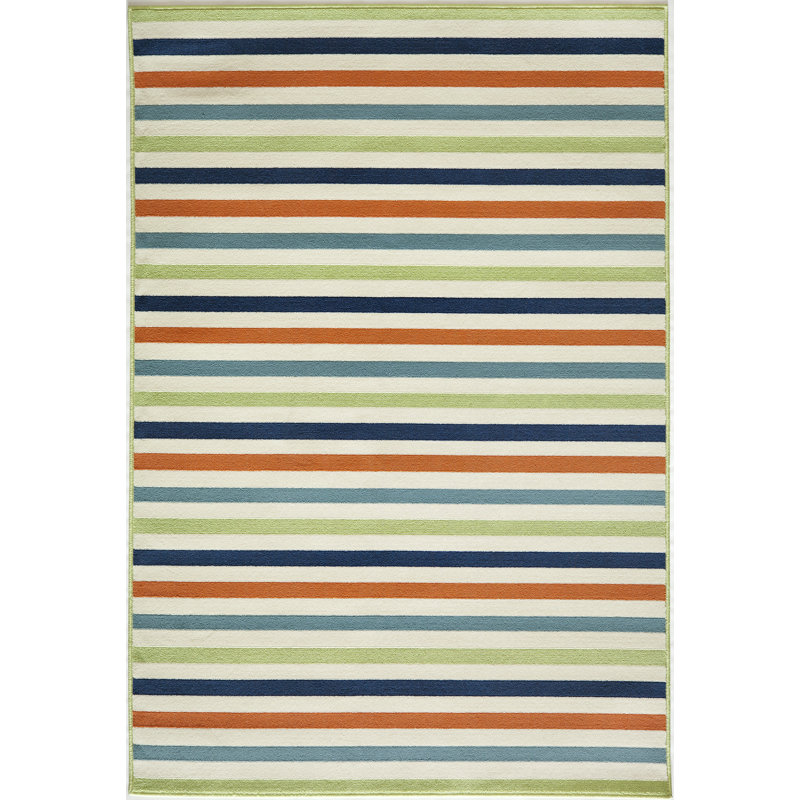 Tapis vert / rouge / bleu Irita, Rectangle 2 pi 3 po x 4 pi 6 po