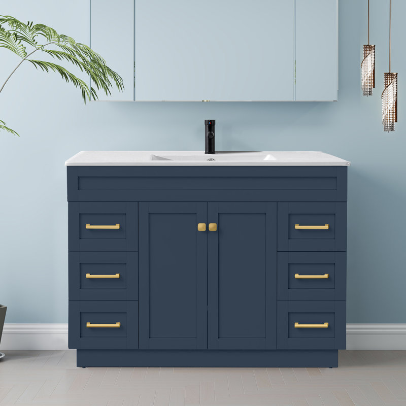 Rustic 48 inch Bathroom Vanity Blue