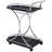 2 Metal Bar Cart With Black And Finish Glass Shelf For Dining Space, Enhancing Function Style, 34.55 Inches High Area, Combining Durability Mobility, 16.05 Deep