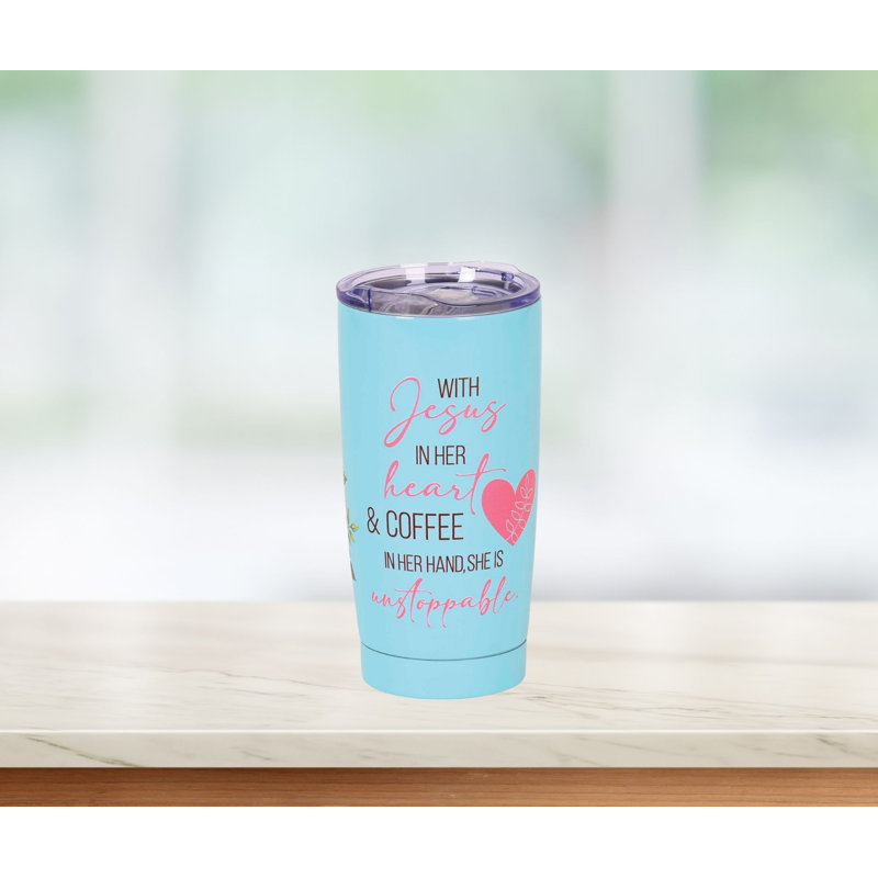 Tumbler Jesus In Heart & Coffee In 20 Oz