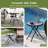18" Folding Side Table Round Compact Coffee Table With Tempered Glass Tabletop Gray