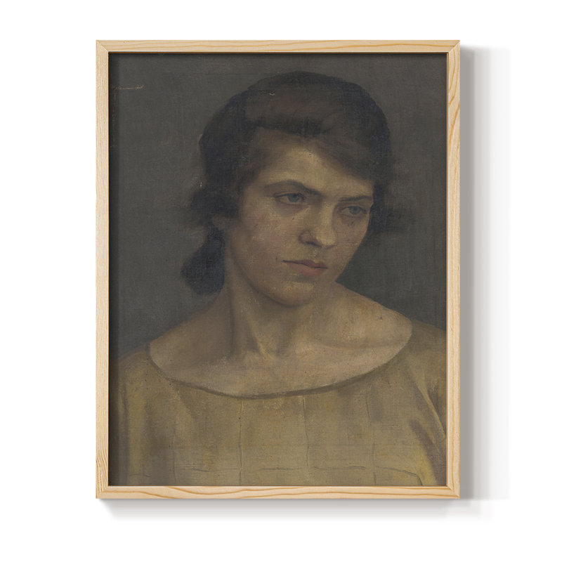 «Vintage Portrait Print CX», reproduction encadrée - bois massif, H 21 po x l 17 po, Naturel
