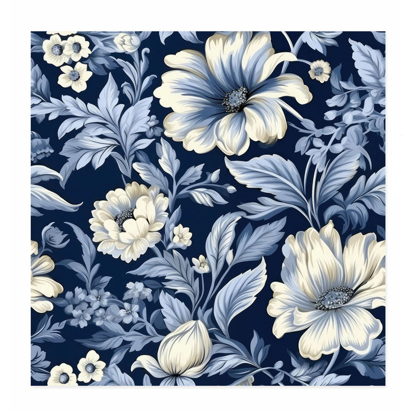 Impression florale sans cadre, H 16 po x l 16 po
