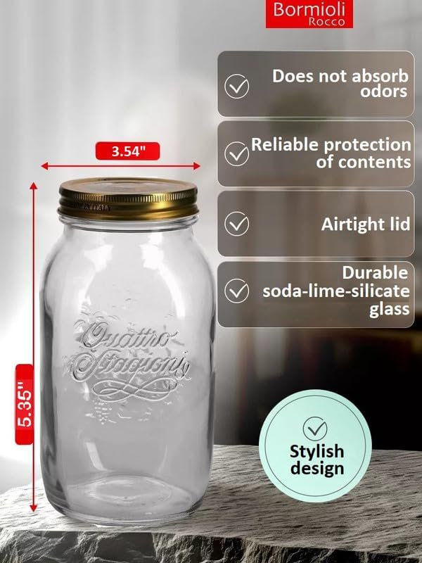 Pot de rangement en verre de qualité supérieure 17 oz.