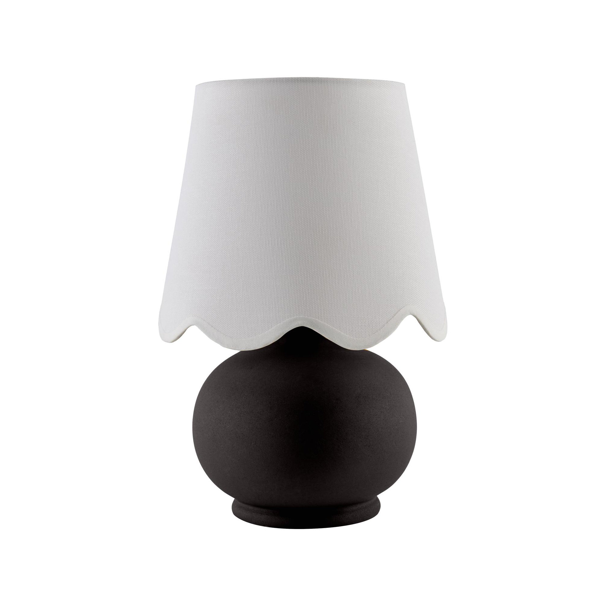 Momsen Scallop Shade Matte Lamp, Black, 13"H x 8"W x 8"D, White