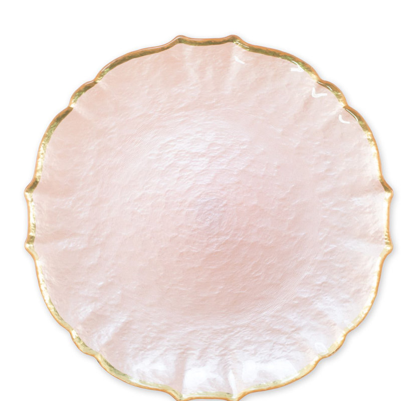 Présentoir à gâteaux baroque en verre, Rose