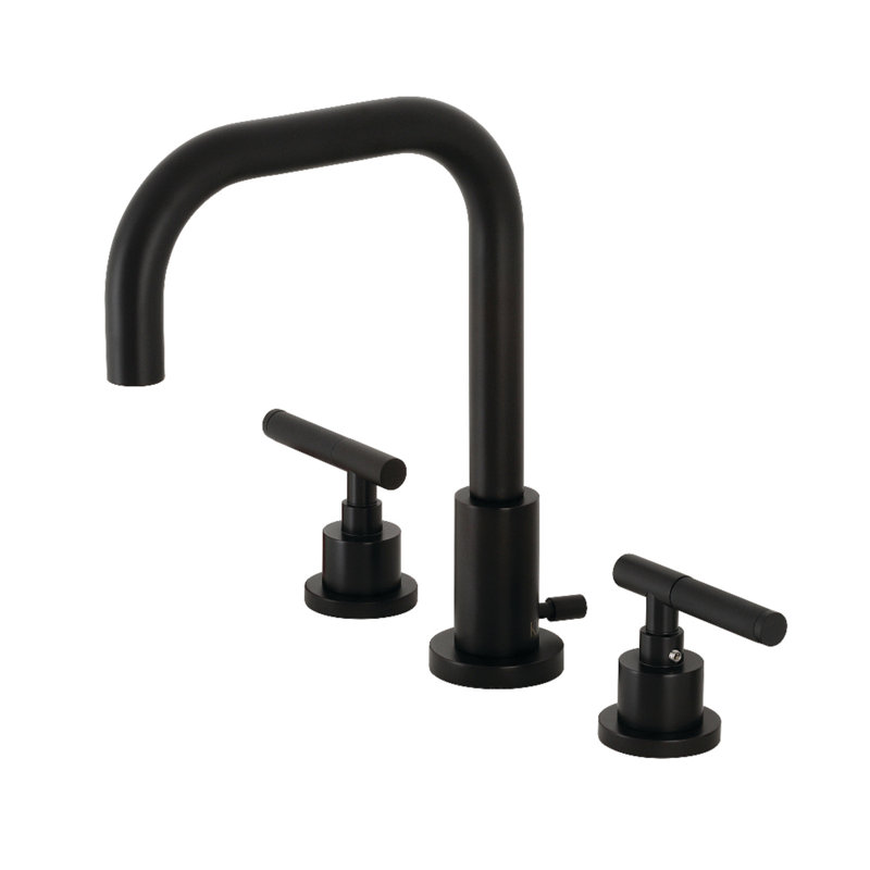 Robinet de salle de bain espacé avec ensemble de drain Kaiser, Noir mat