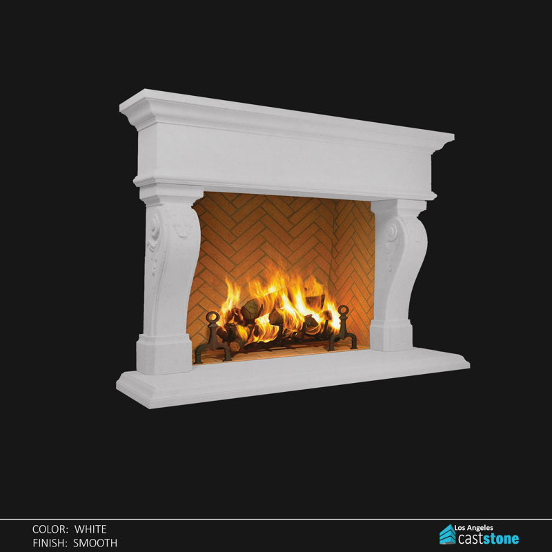 Vela Fireplace Surround, White Smooth