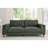 Corduroy Upholstered Square Arm Sofa With Wooden Legs-137097050