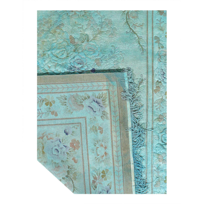 Tapis unique bleu 6 pi x 9 pi Sherryl