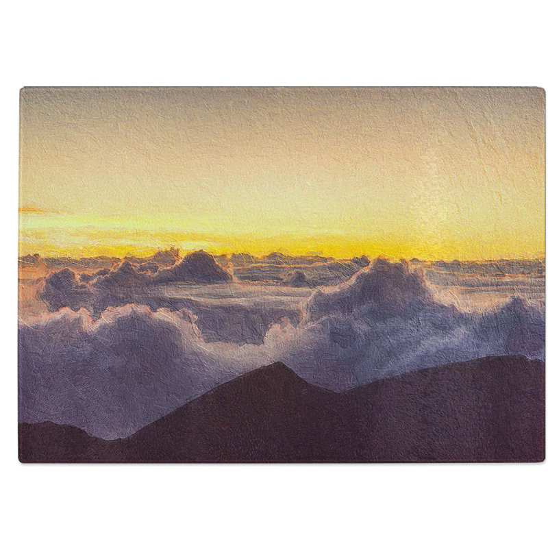 Tempered Glass Clouds over Hawaii Chopping Board, 28.5 cm W x 20 cm L