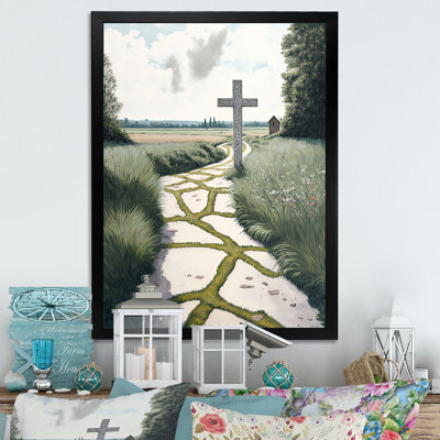 «Ascenza Cross Statutes On Winding Path IV», reproduction sur toile