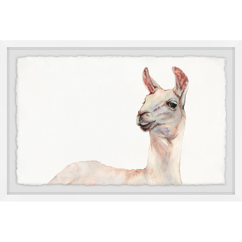 Agate 'Hey There Llama' Framed Print, 8" H x 12" W x 1.5" D