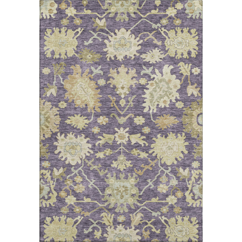 Premium Machine Washable Gurubaksh AMF1150 Global Rug, Rectangle 10 pi x 14 pi