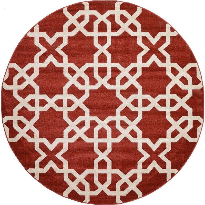 Whaley Geometric Indoor Rug, Round 3'3"
