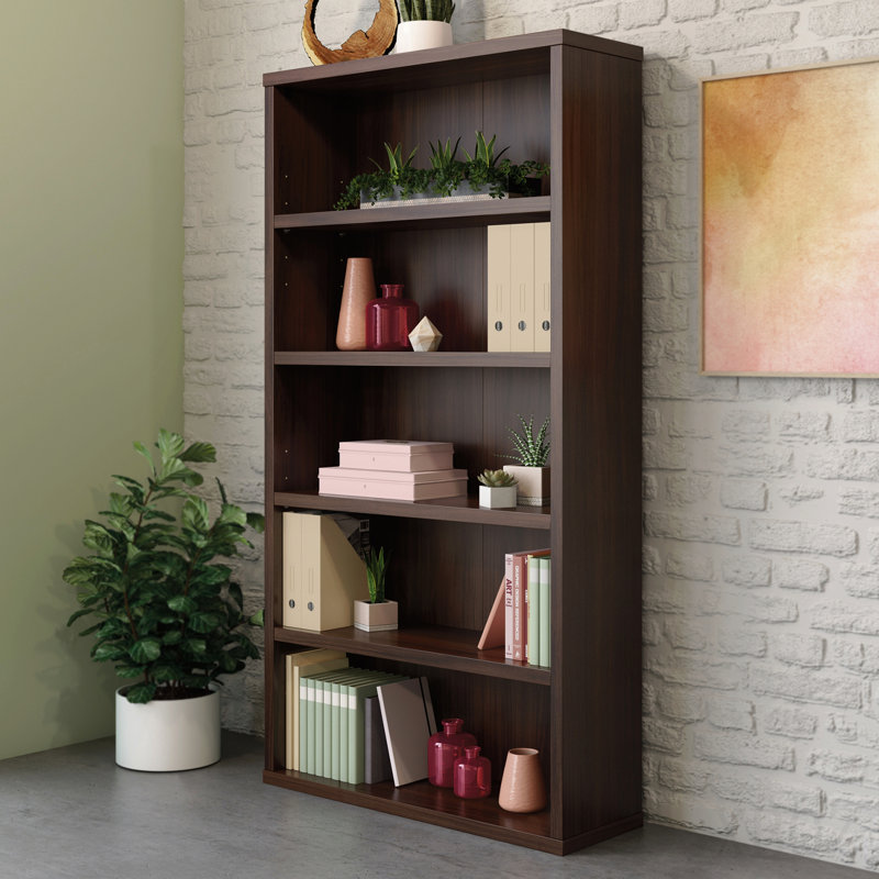 5-Shelf Bookcase, Brown finish