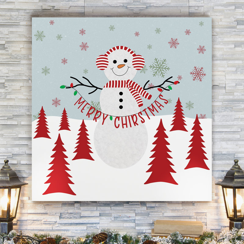 «Merry Christmas Snowman», reproduction sur toile tendue, H 10 po x l 10 po x P 1,5 po