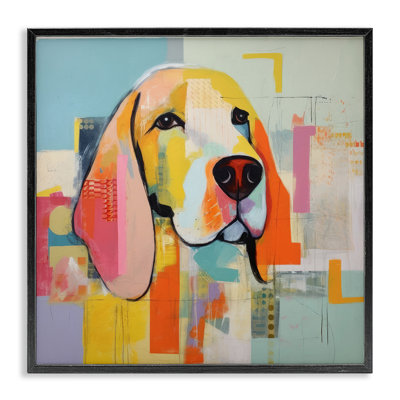 Az-108 - Portrait de chien abstrait encadré