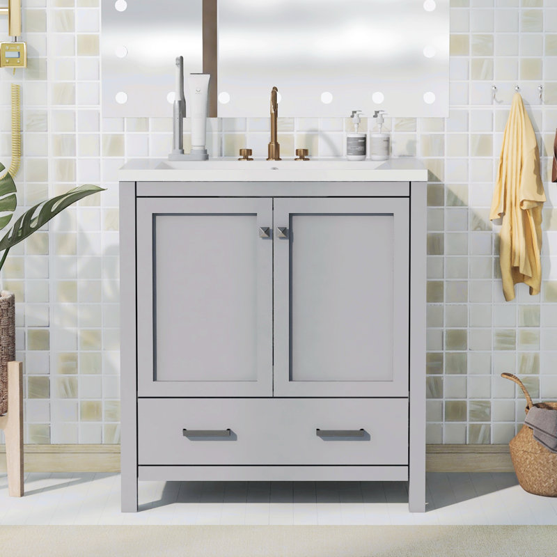 Rangement pour salle de bain Swantje, Gris